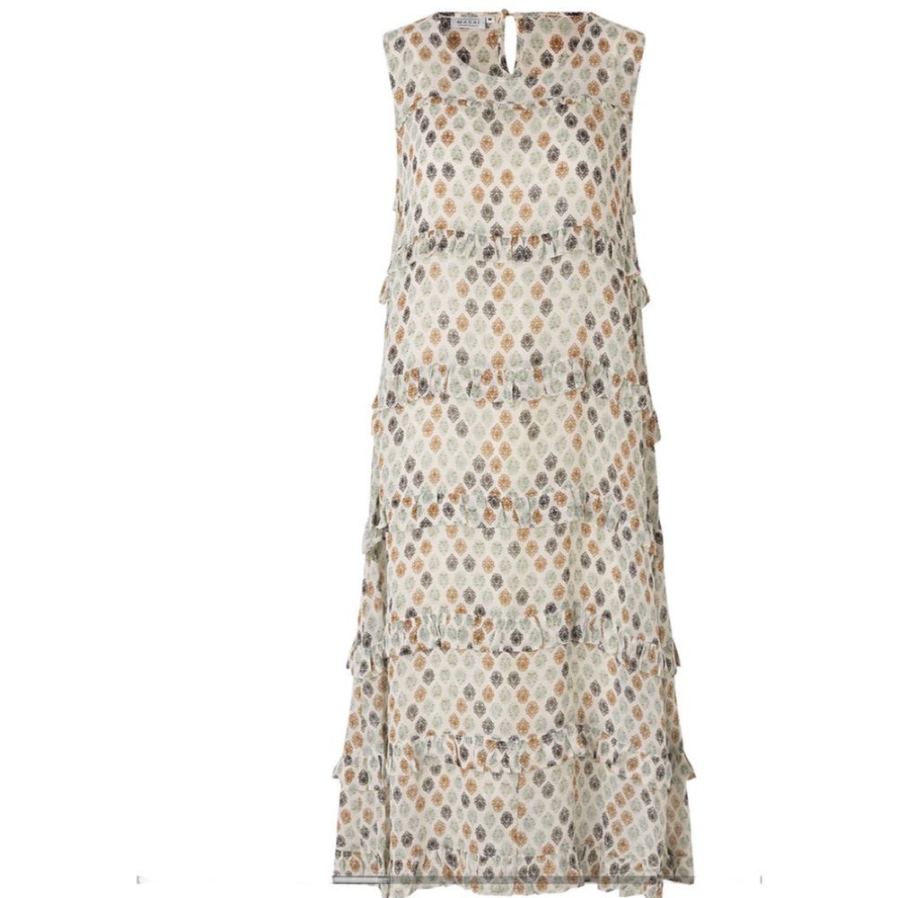 NWT Masai Copenhagen Nilas Tiered Desert Sage Paisley Maxi Dress